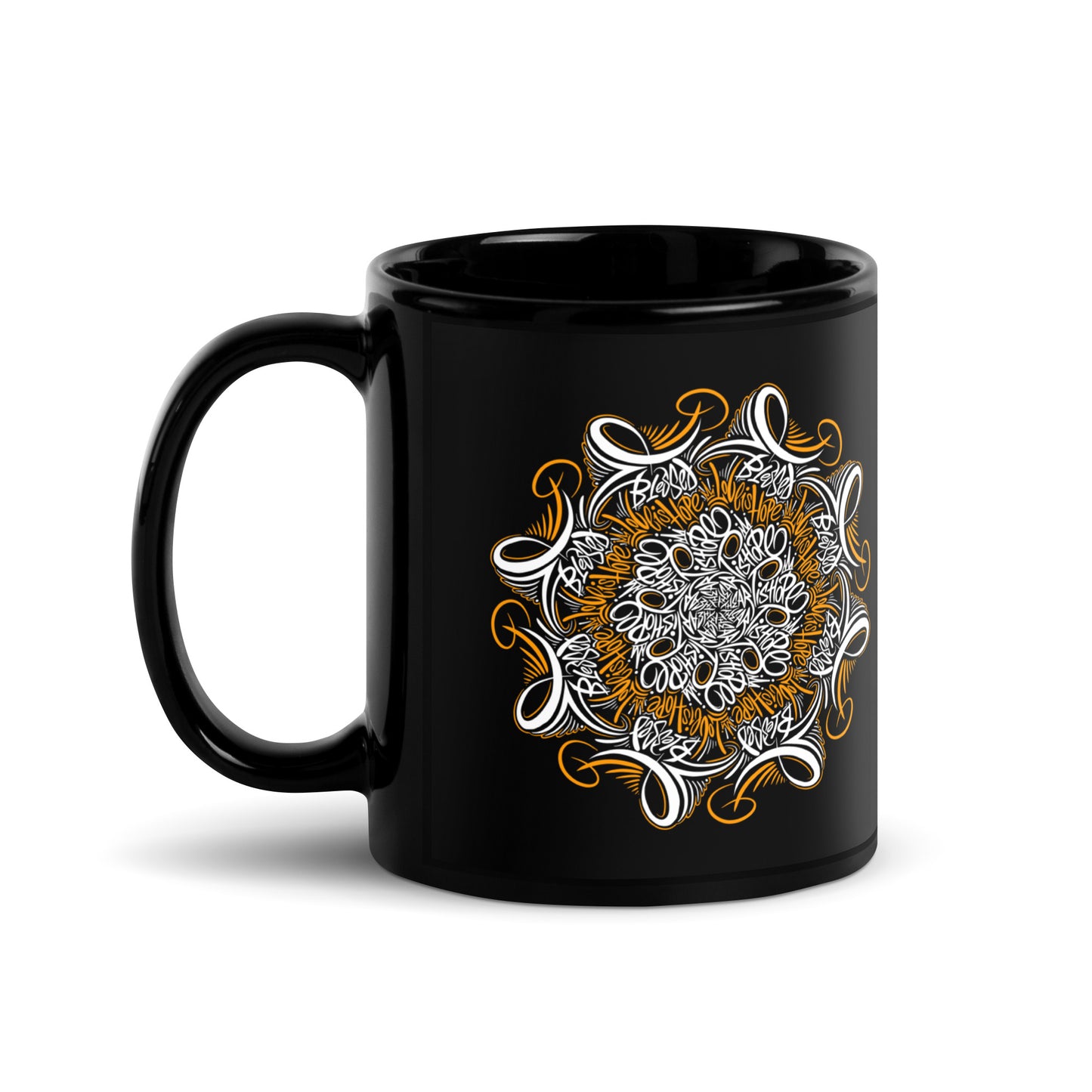 Mandala Black Glossy Mug