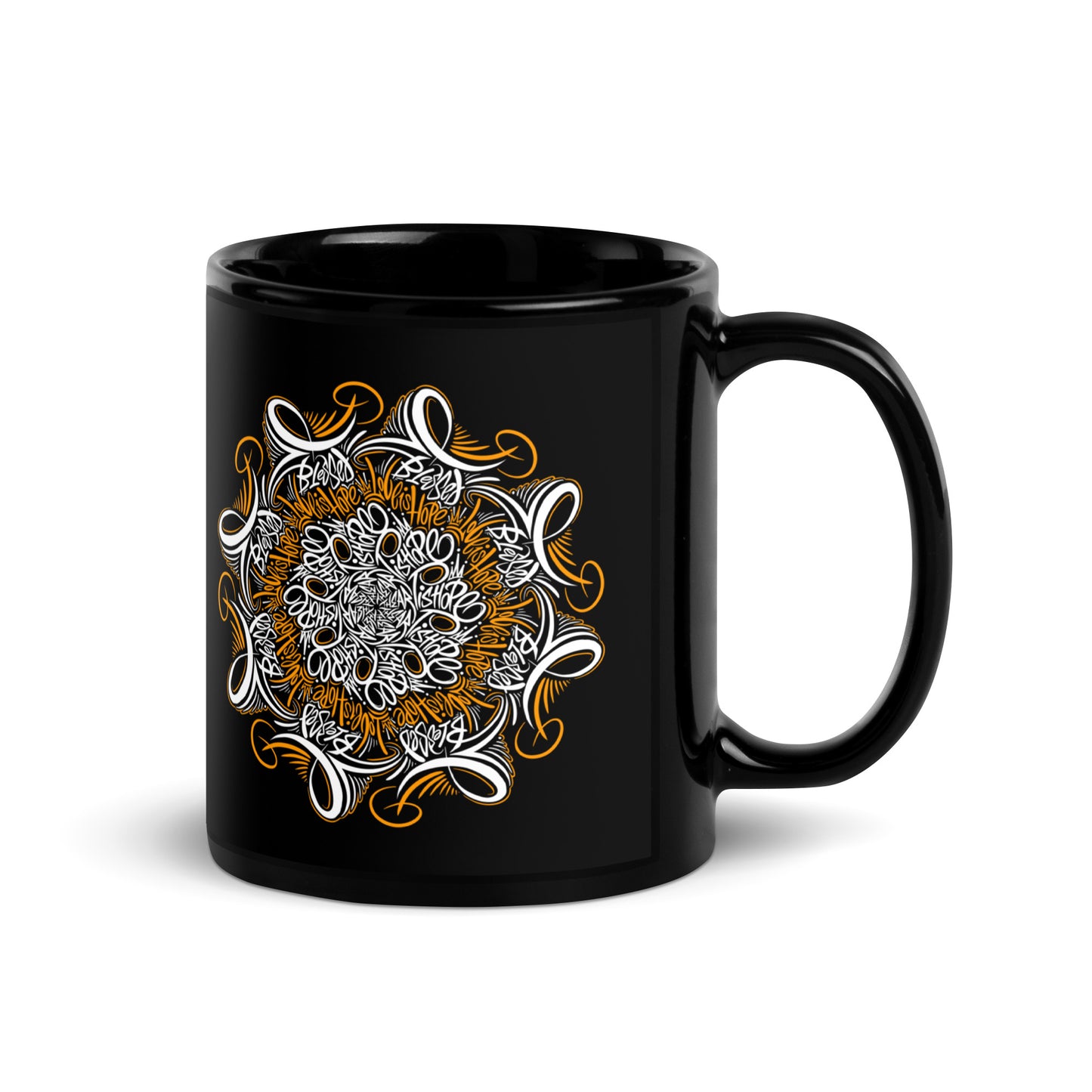 Mandala Black Glossy Mug