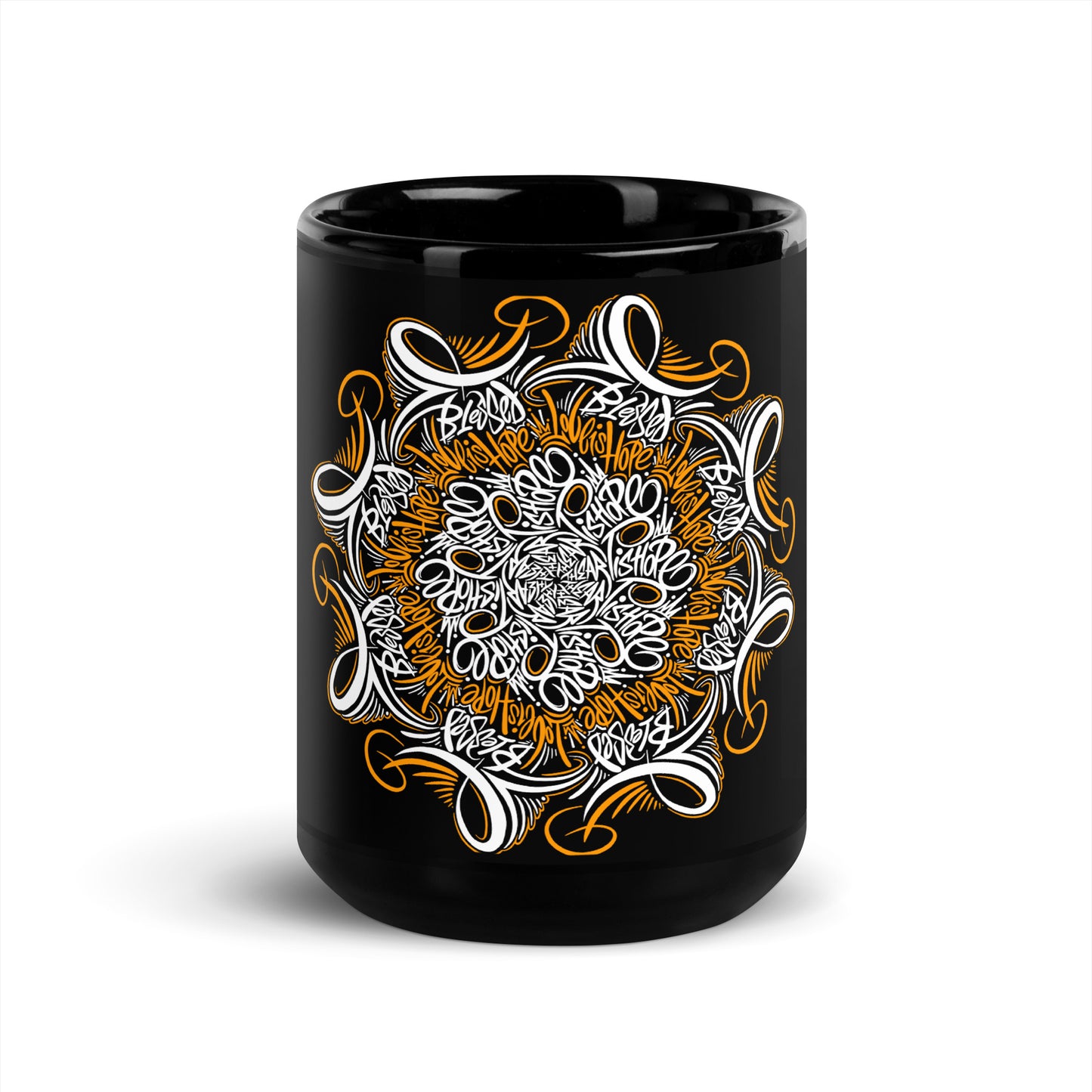 Mandala Black Glossy Mug