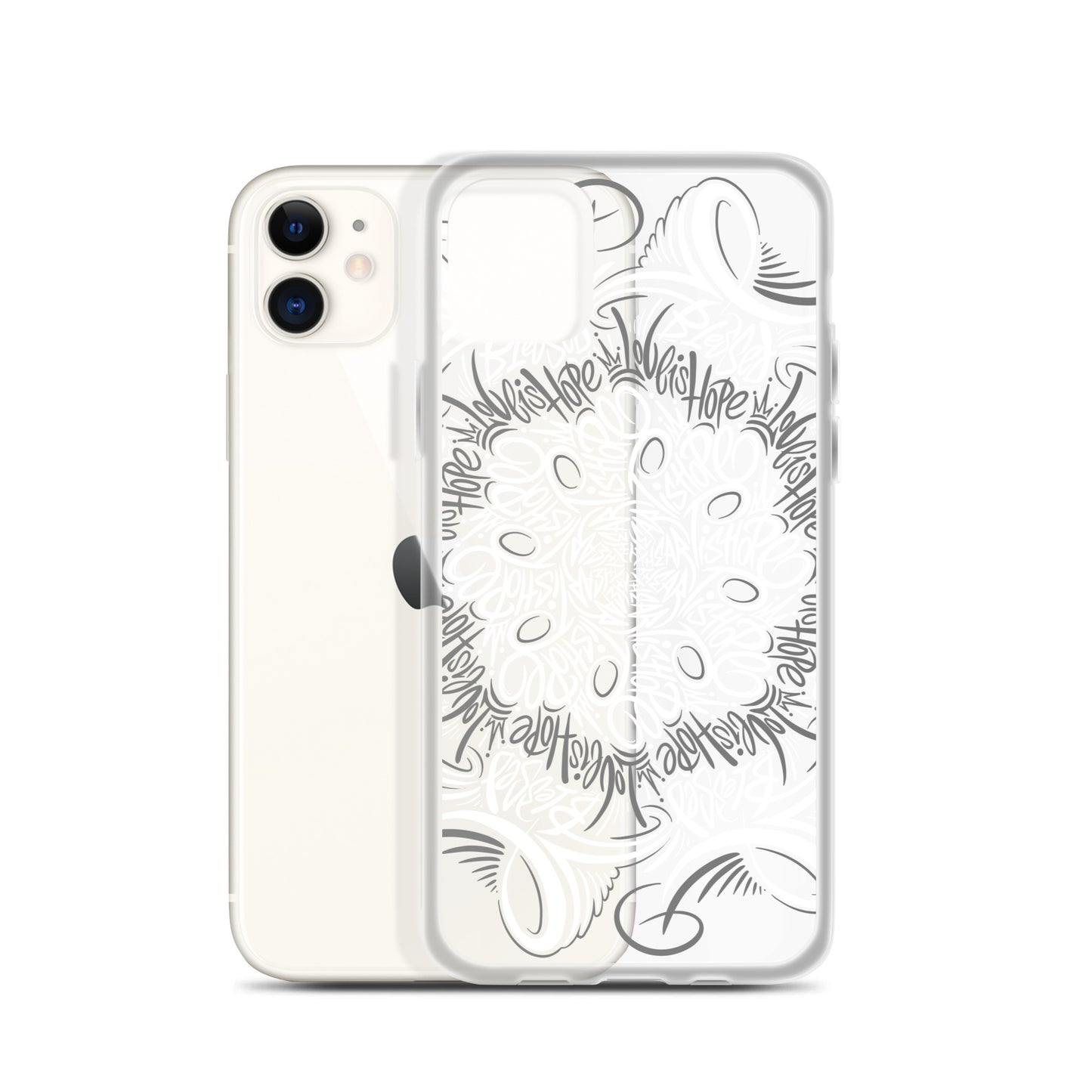 Mandala Lettering Clear Case for iPhone®