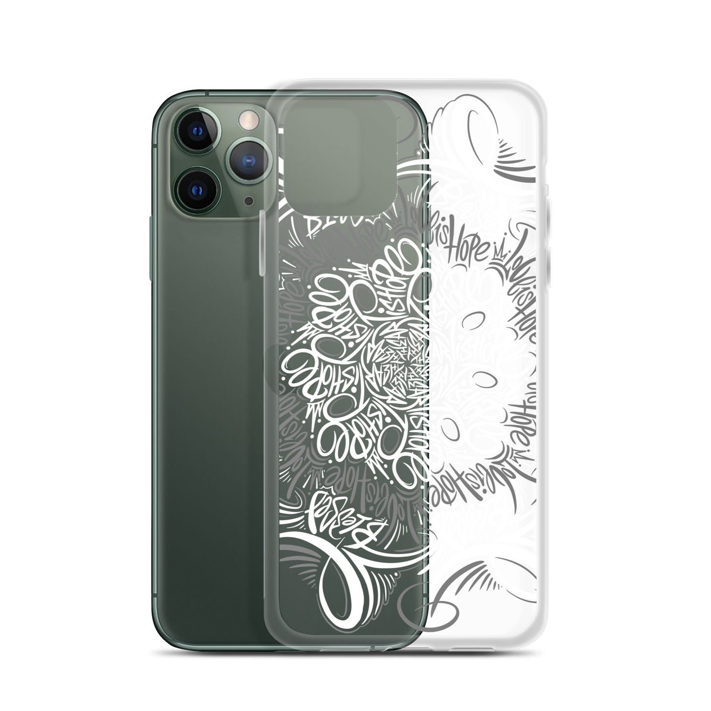 Mandala Lettering Clear Case for iPhone®