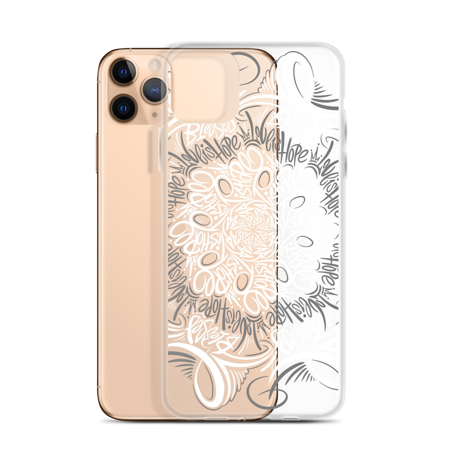 Mandala Lettering Clear Case for iPhone®