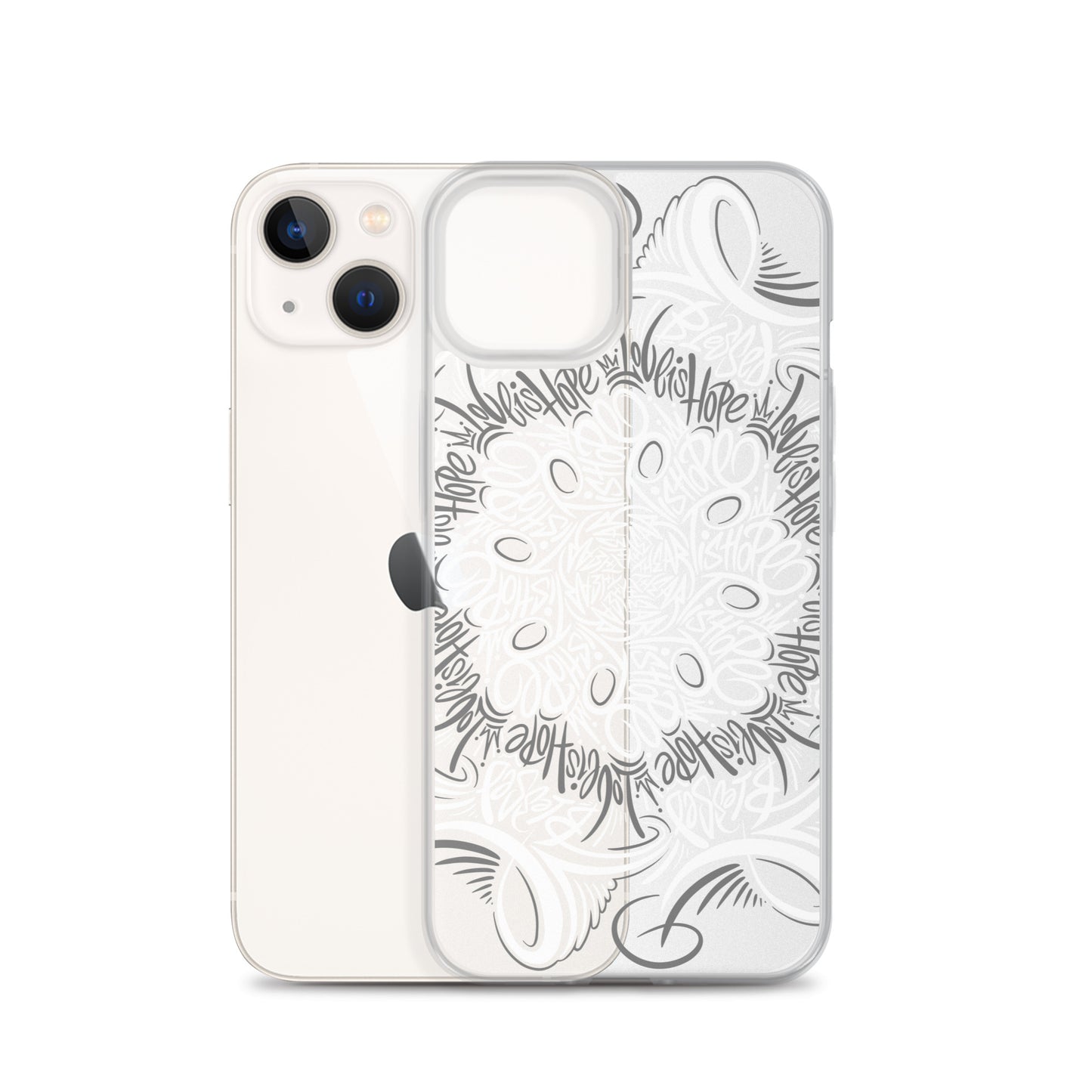 Mandala Lettering Clear Case for iPhone®