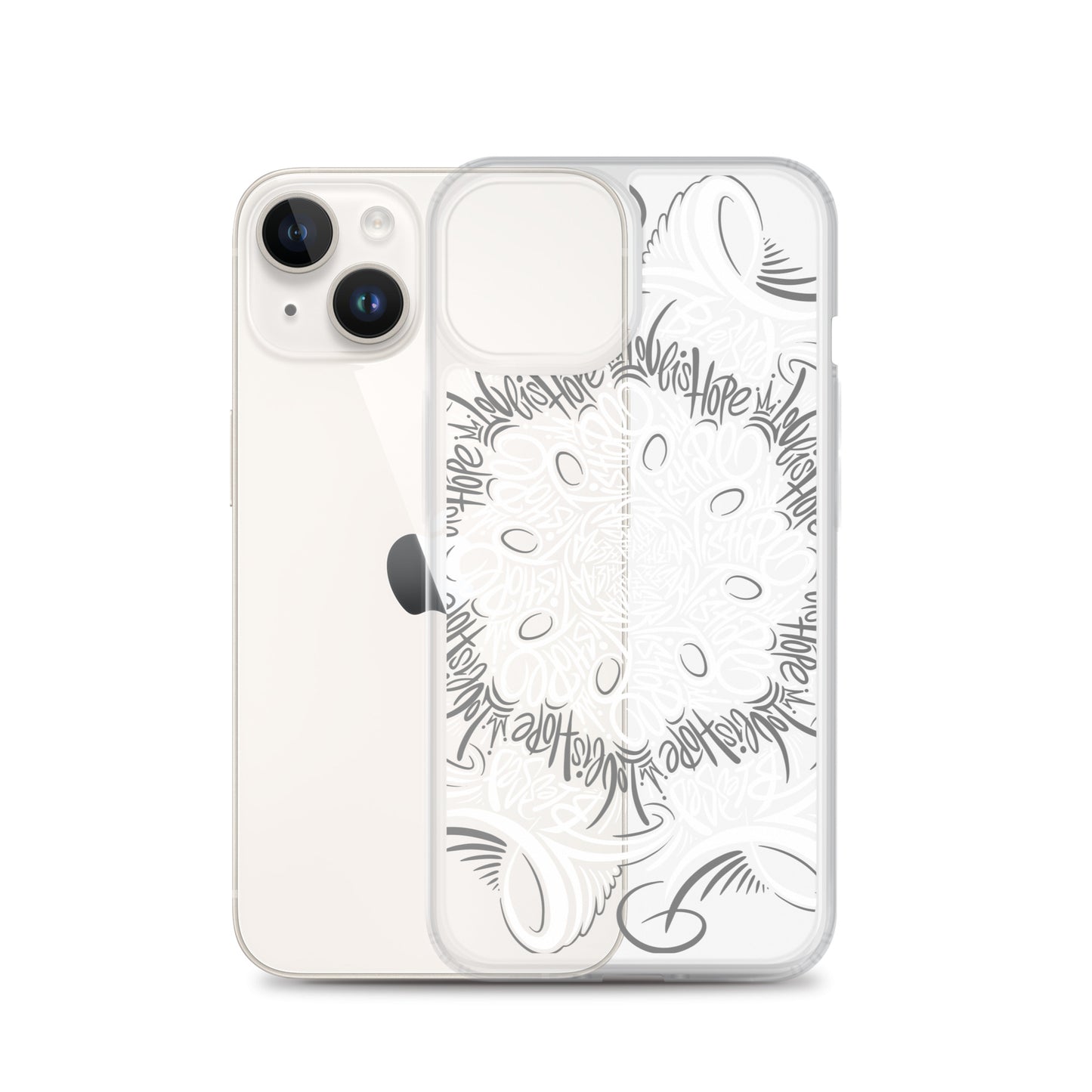 Mandala Lettering Clear Case for iPhone®