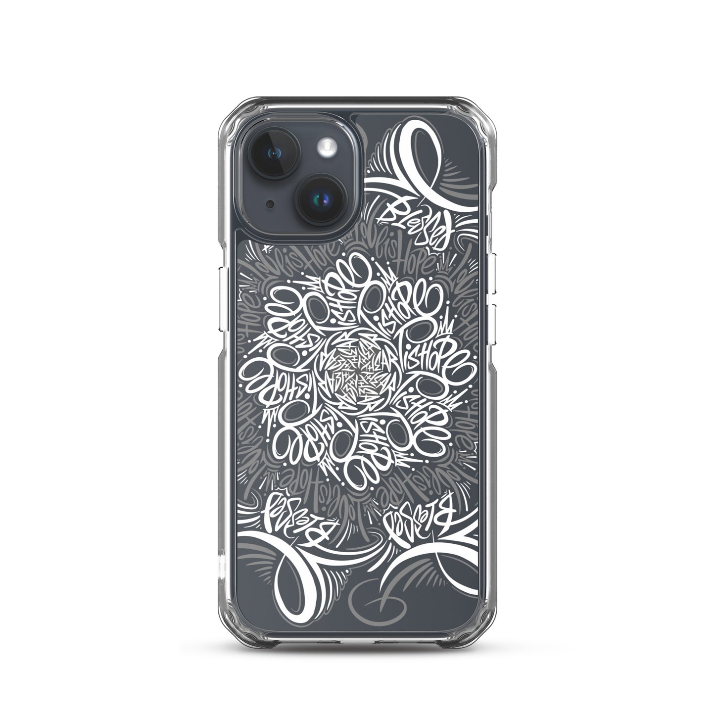 Mandala Lettering Clear Case for iPhone®