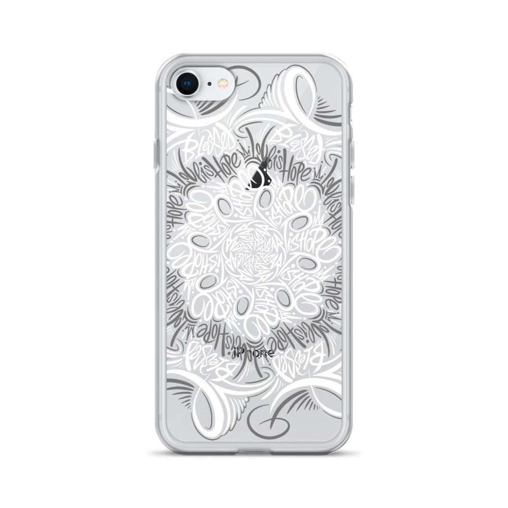 Mandala Lettering Clear Case for iPhone®