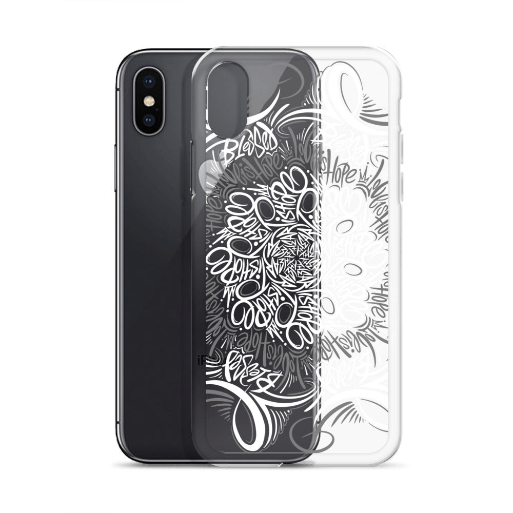Mandala Lettering Clear Case for iPhone®