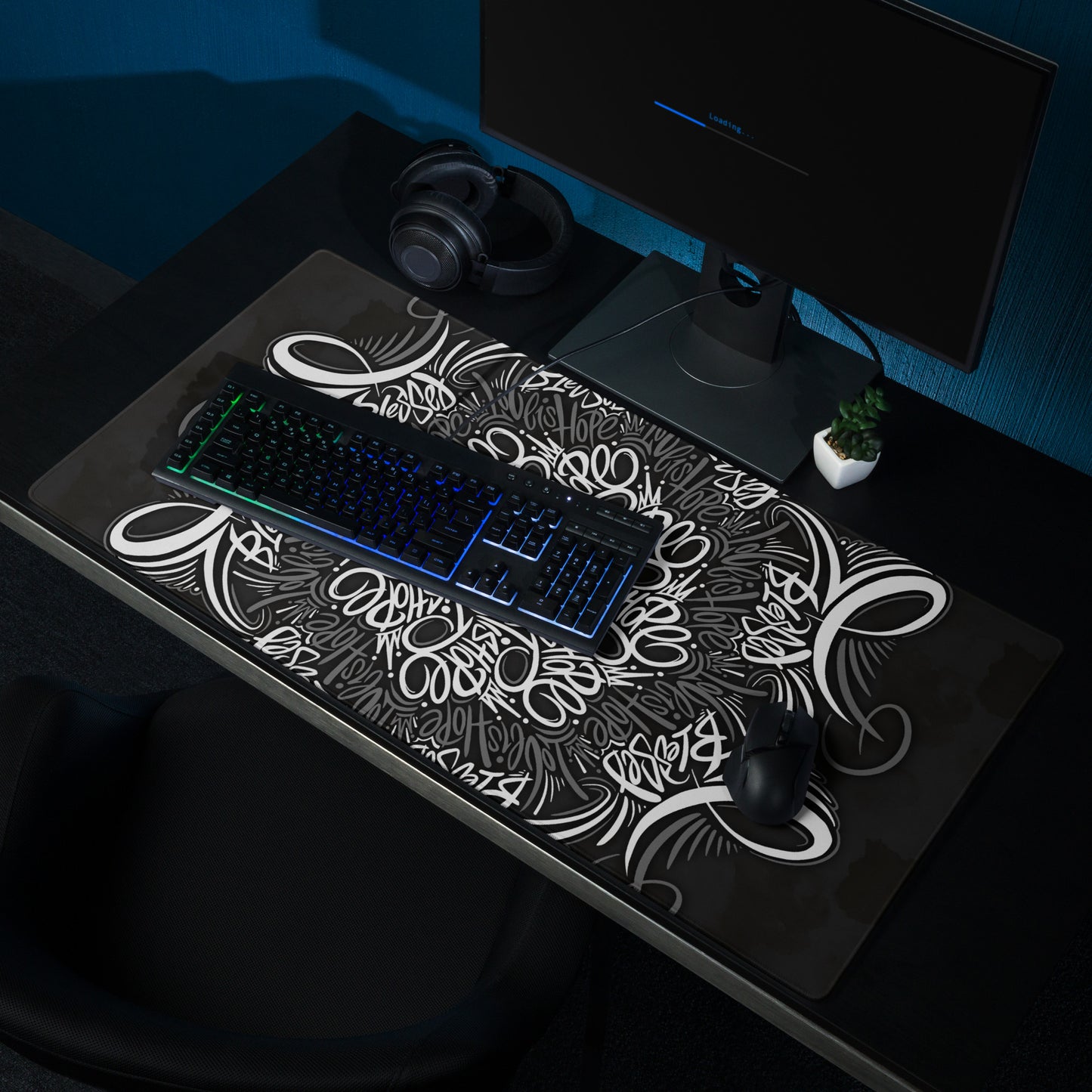 Mandala lettering Gaming mouse pad