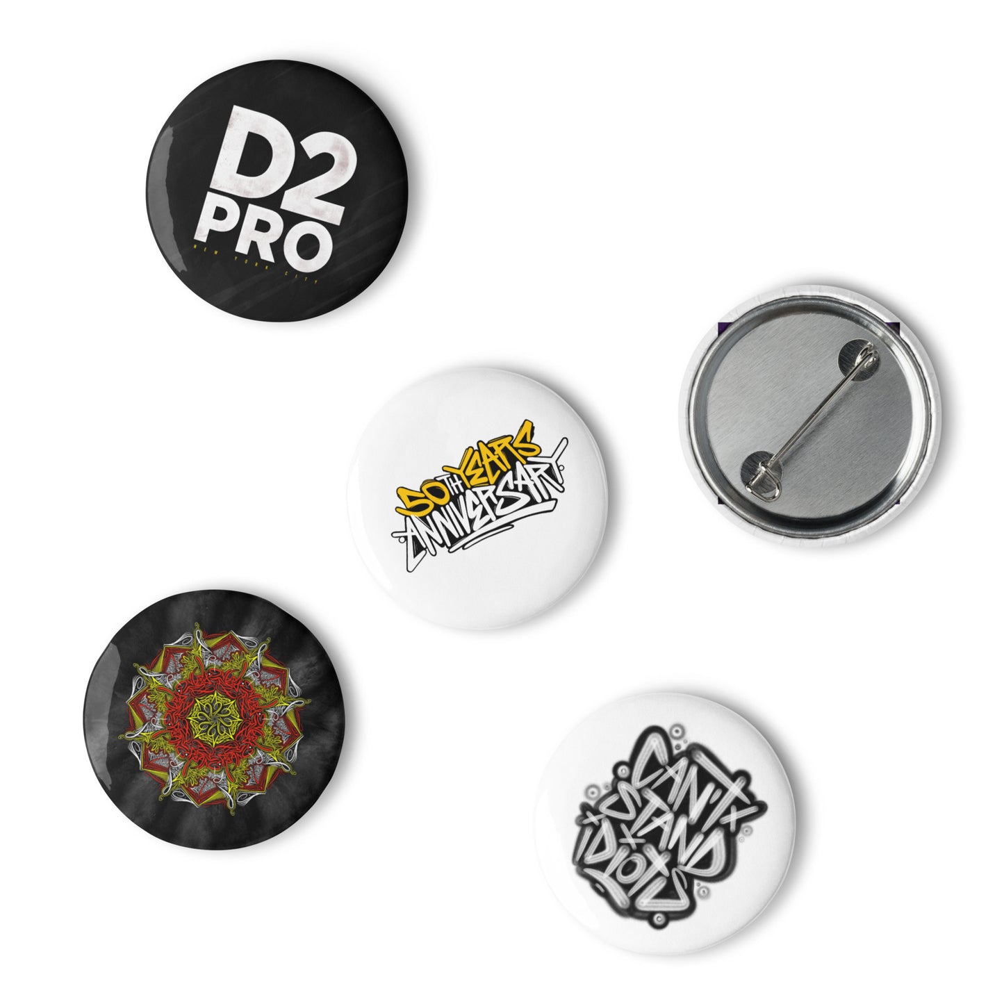 Set of pin buttons