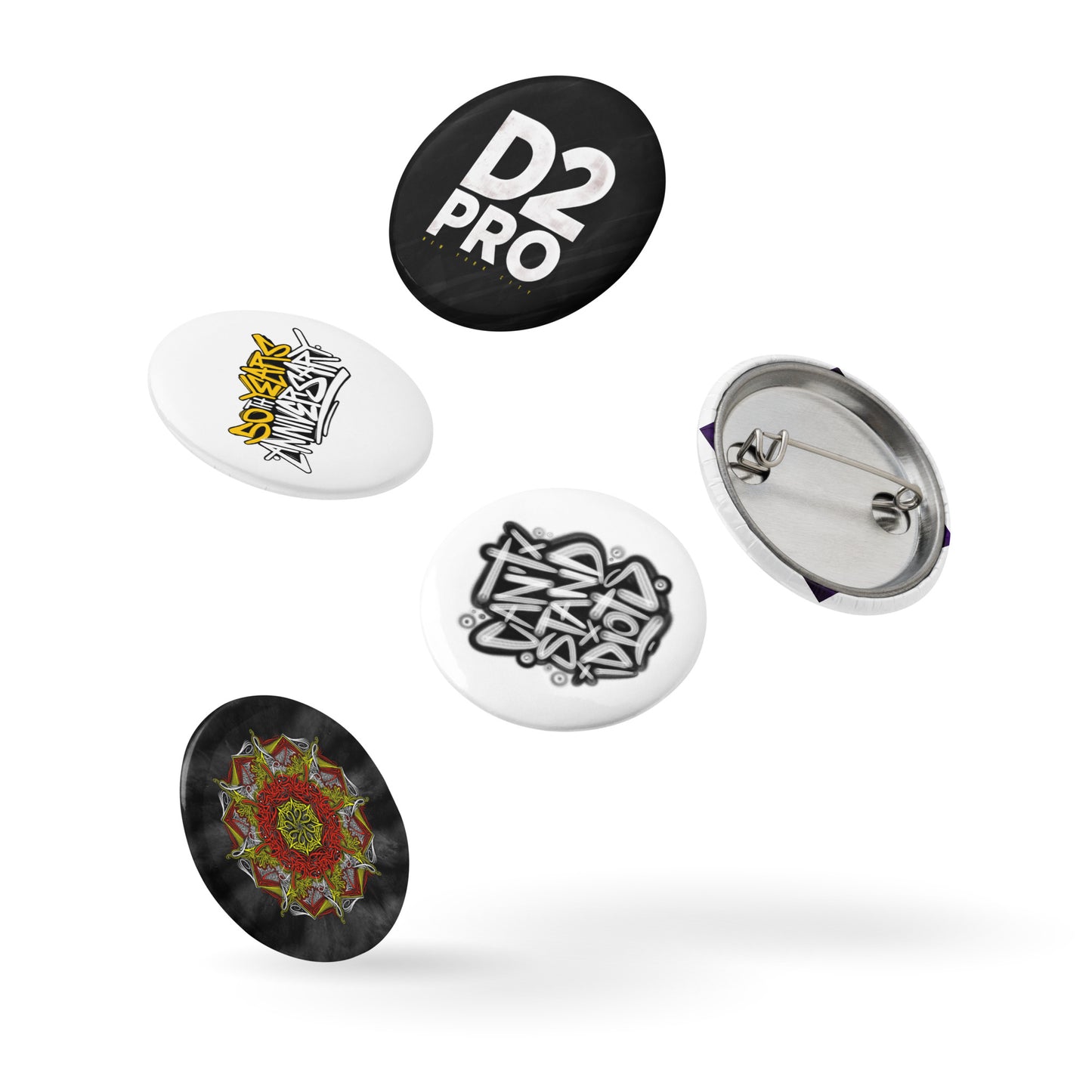 Set of pin buttons