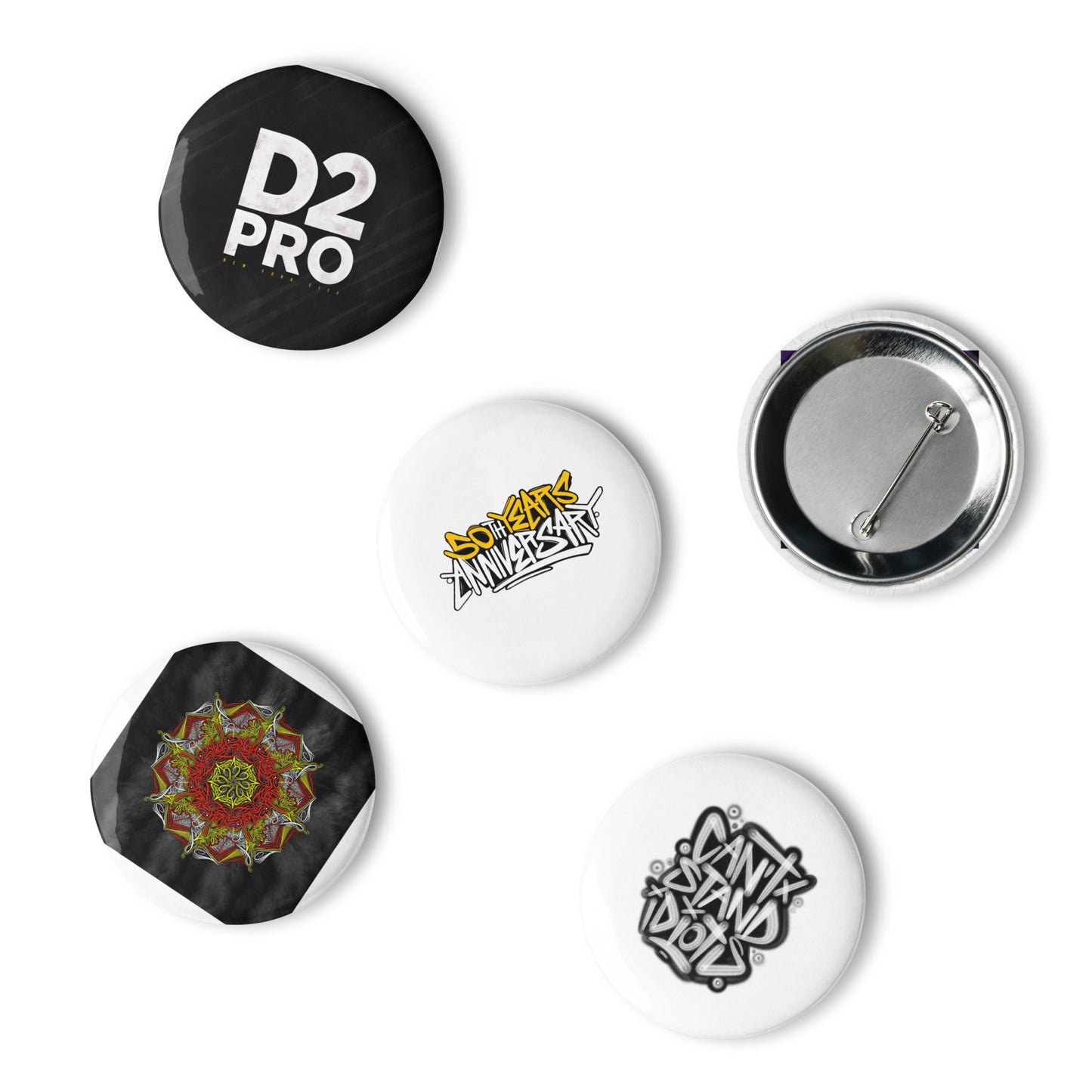 Set of pin buttons
