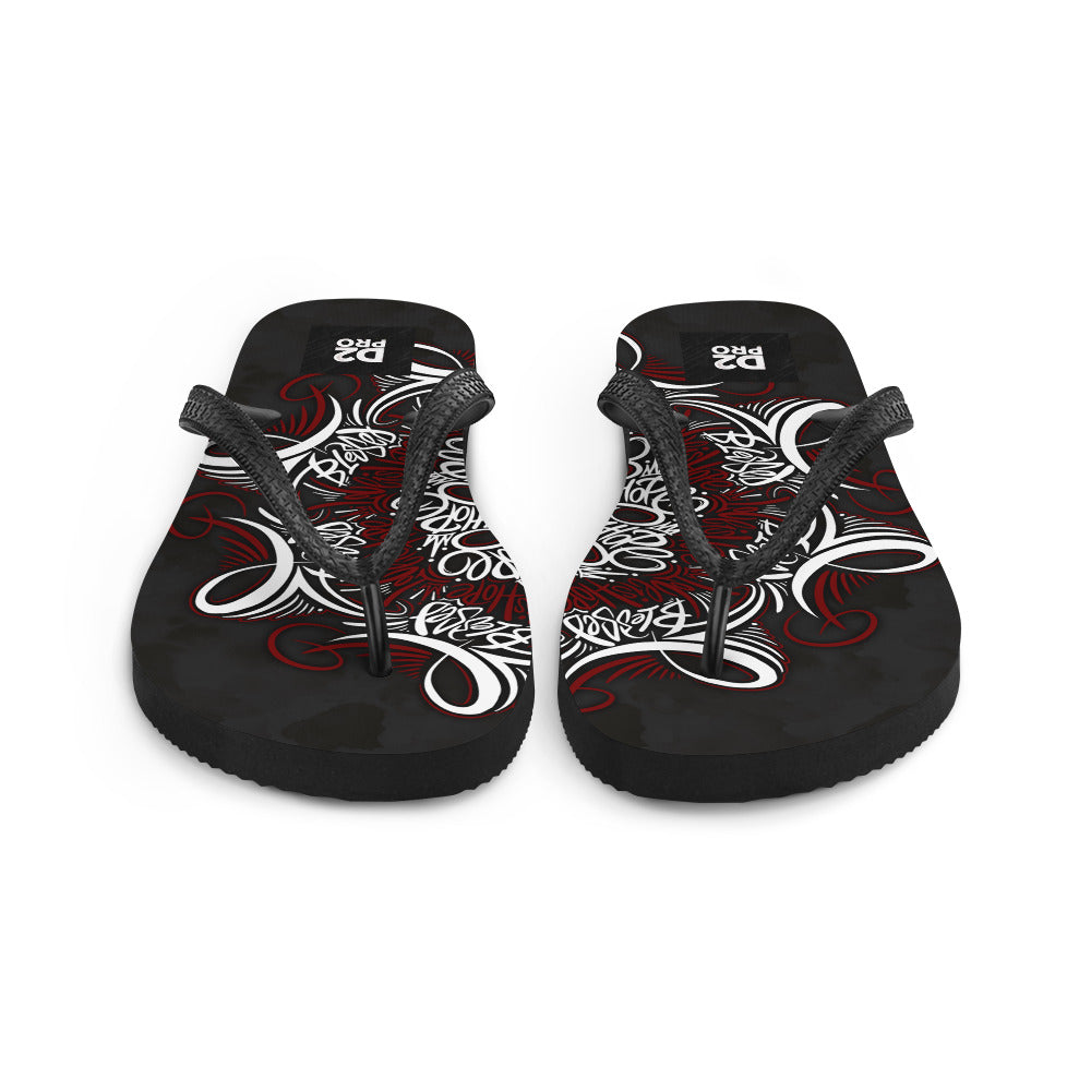 Mandala Lettering Flip-Flops