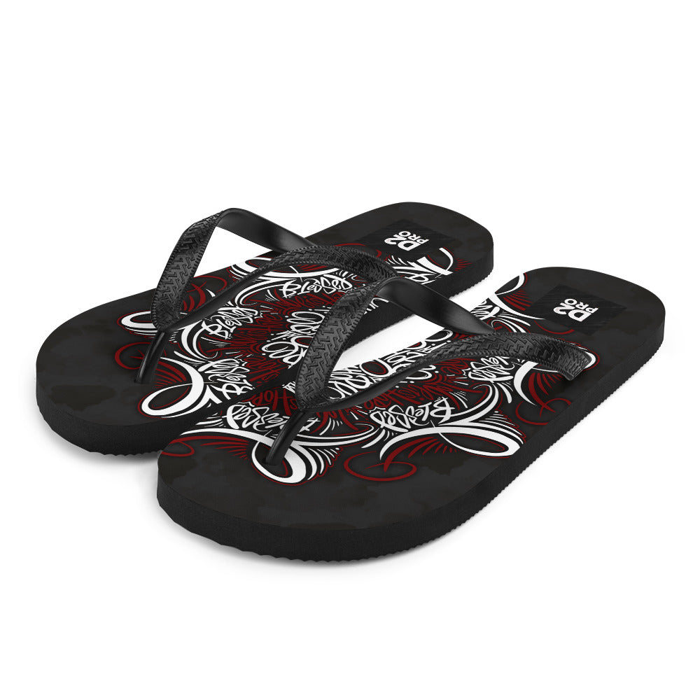 Mandala Lettering Flip-Flops