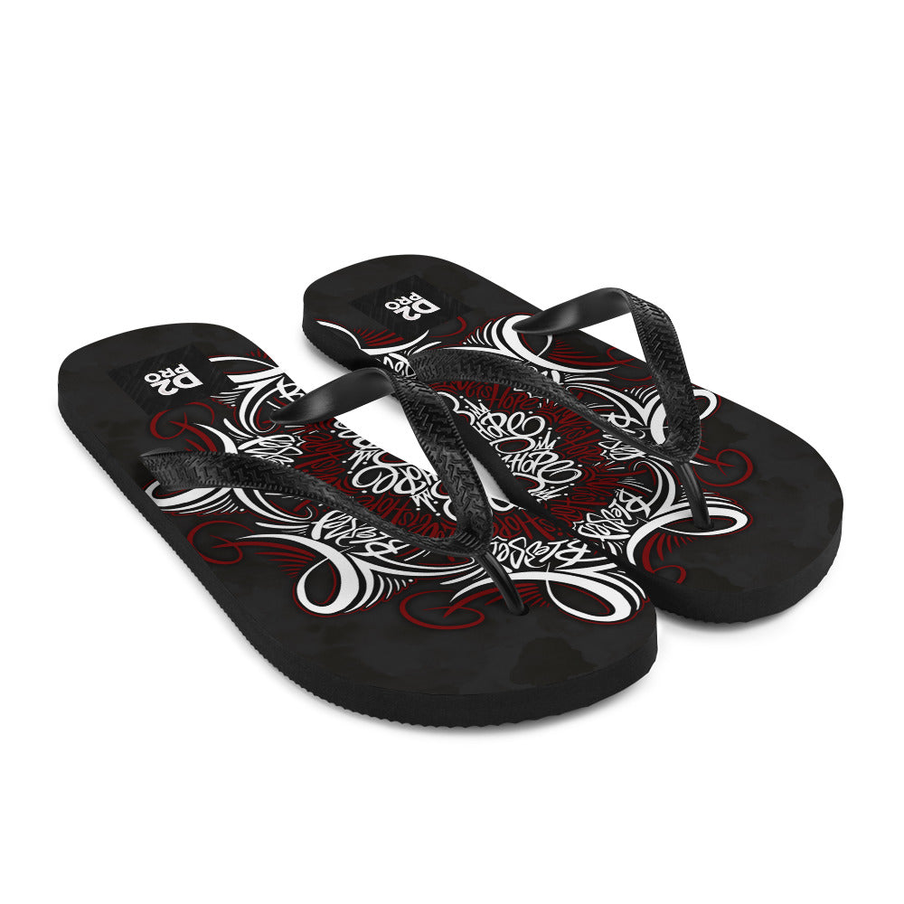 Mandala Lettering Flip-Flops