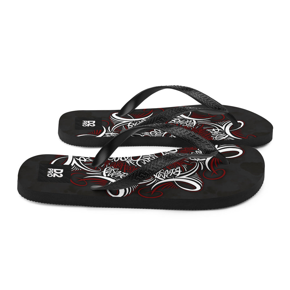 Mandala Lettering Flip-Flops