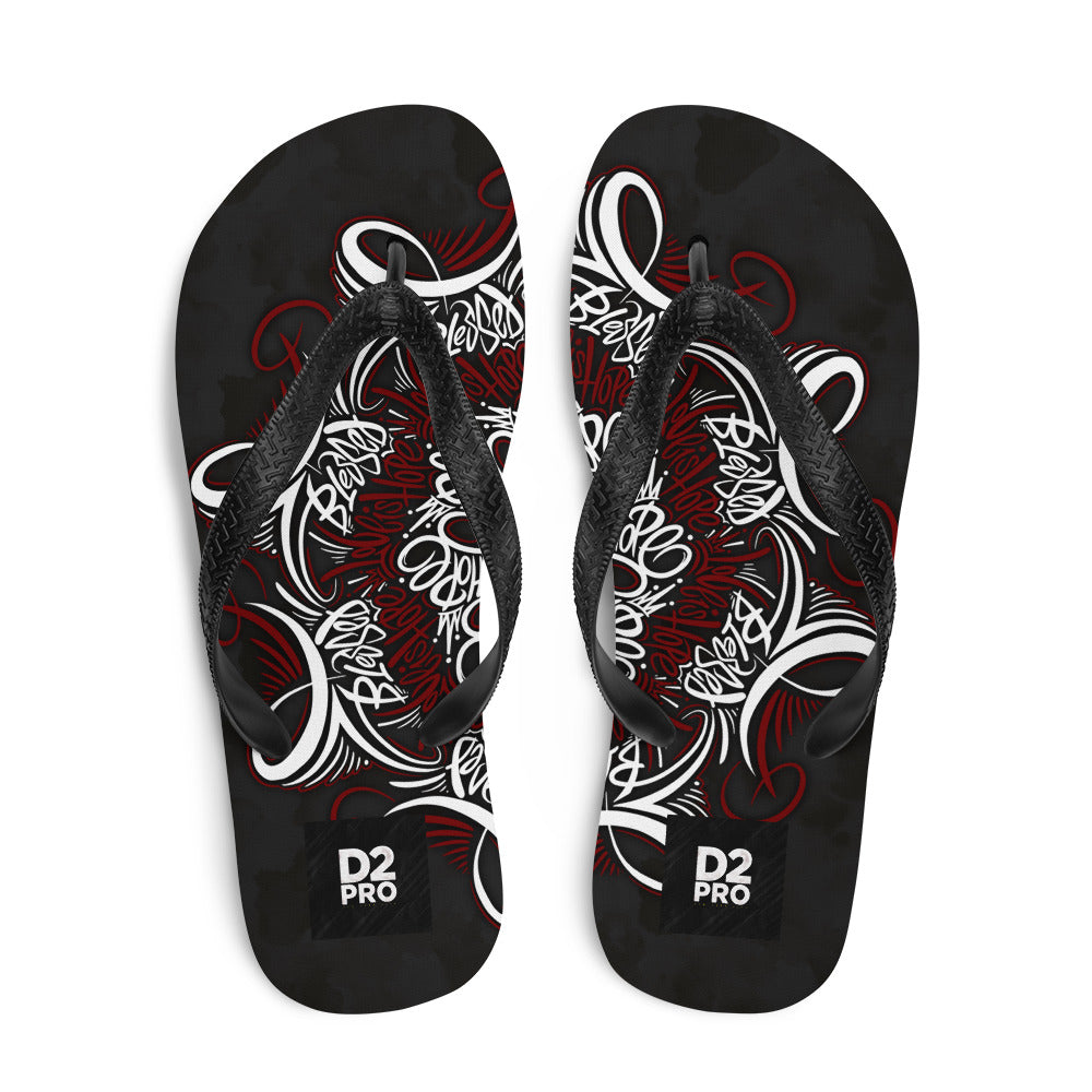 Mandala Lettering Flip-Flops