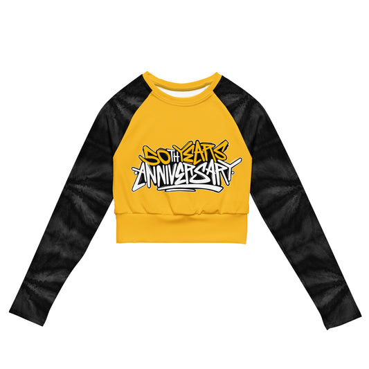 Recycled long-sleeve crop top