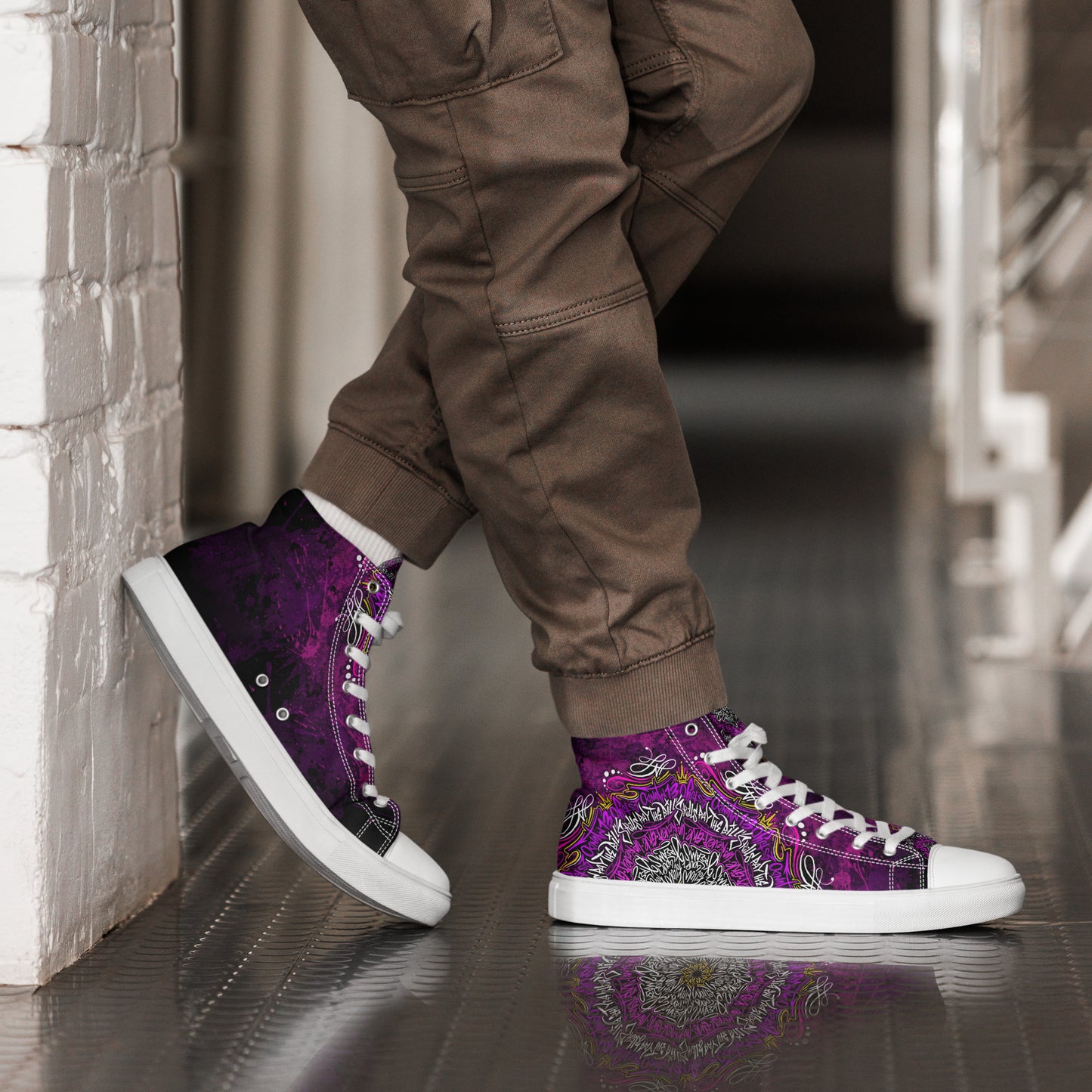 Men’s high top mandala shoes