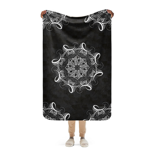 Mandala Lettering Sherpa blanket